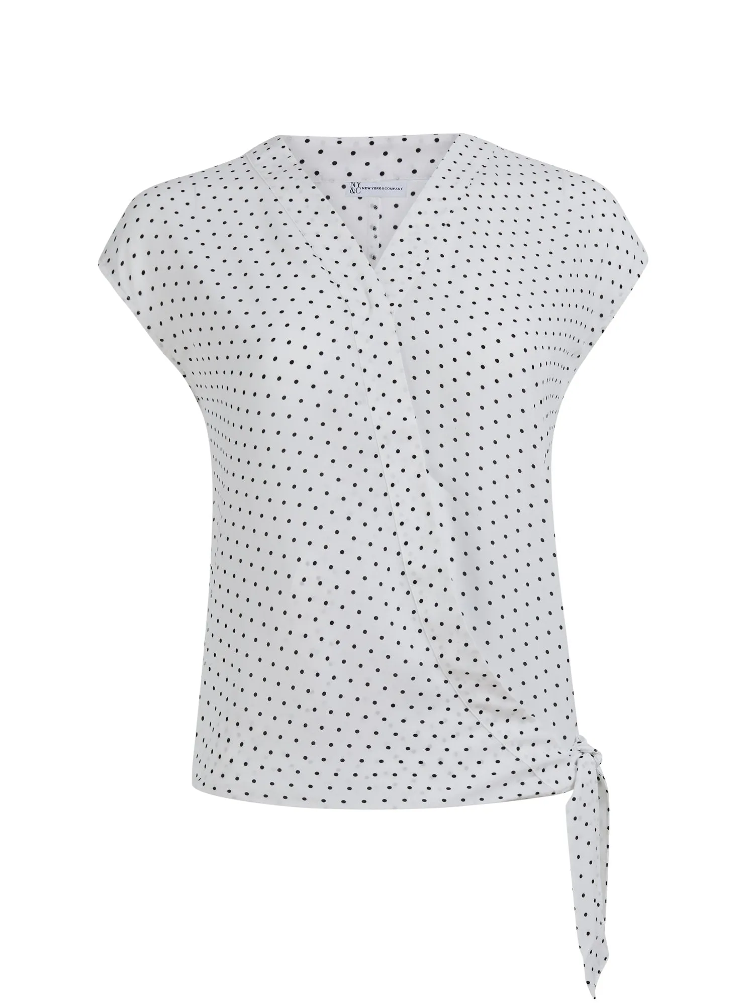 Dot-Print Wrap Shirt