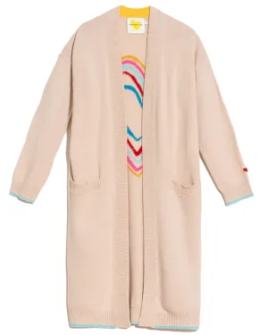 Ecru Rainbow Super Long Poppy Cardigan